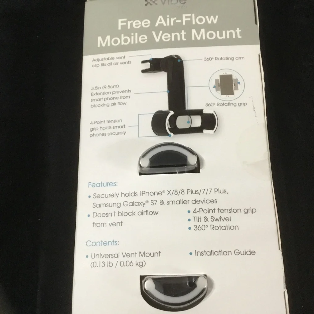 Mobile Vent Mount (Fits Phones all sizes) 360 rotating arm